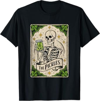 The Pickles Tarot Card Skeleton Canning Season Gardener T-Shirt