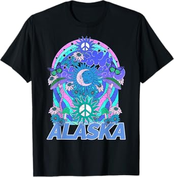 Alaska Retro Vintage Mountains & Outdoors Wilderness State T-Shirt