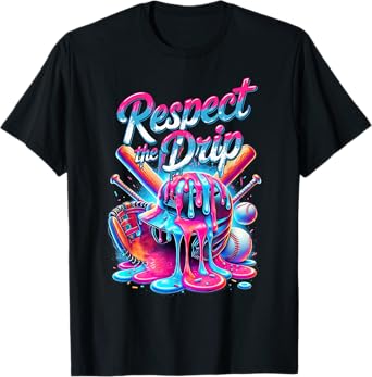 Baseball Drip For Boys Ice Cream Respect The Drip Baseball T-Shirt