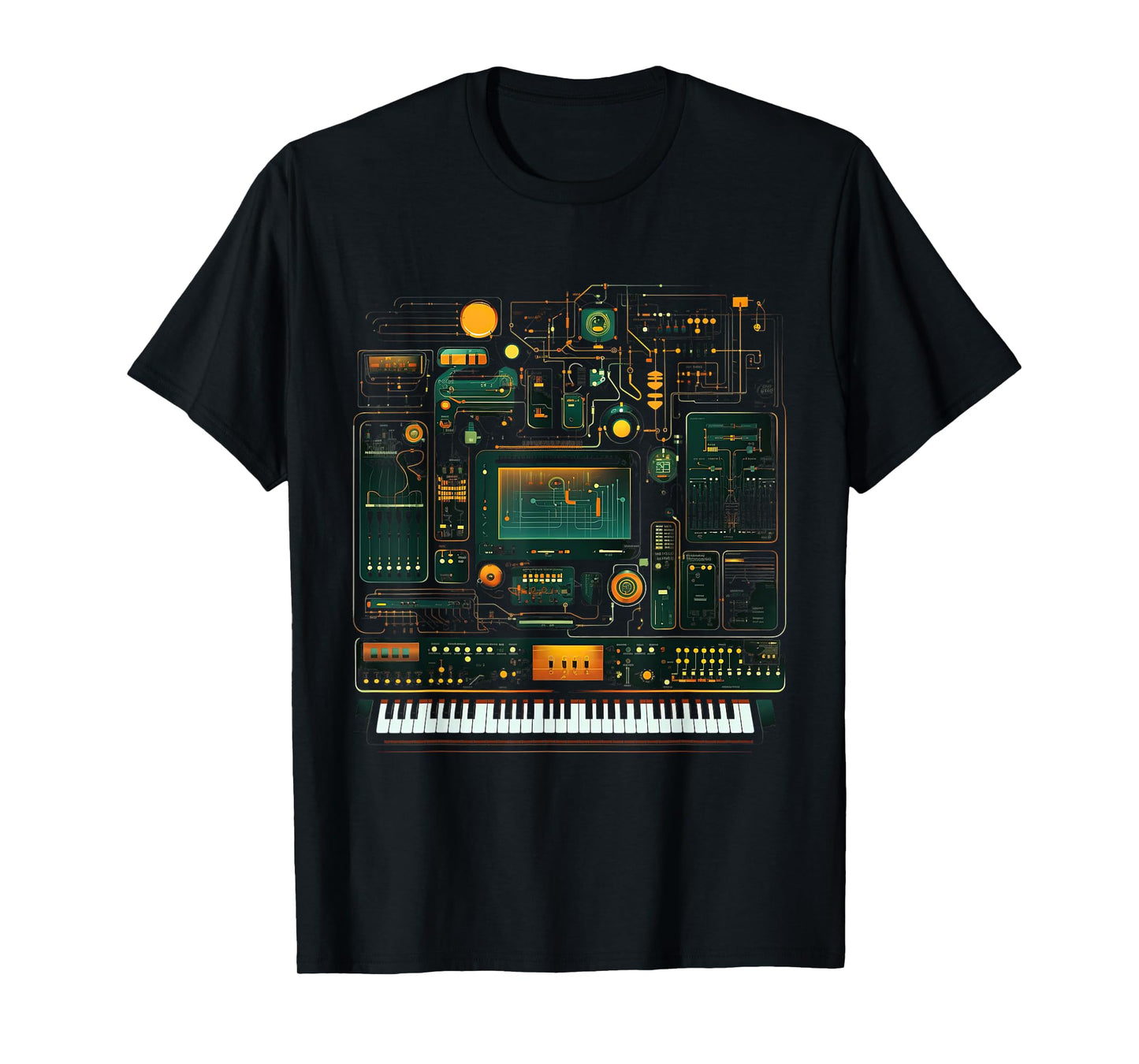 Analogue synthesiser keyboard music modular life T-Shirt