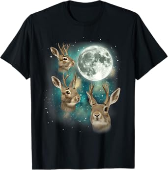 Three Jack-a-lope Moon | Funny Weird Cursed Meme T-Shirt