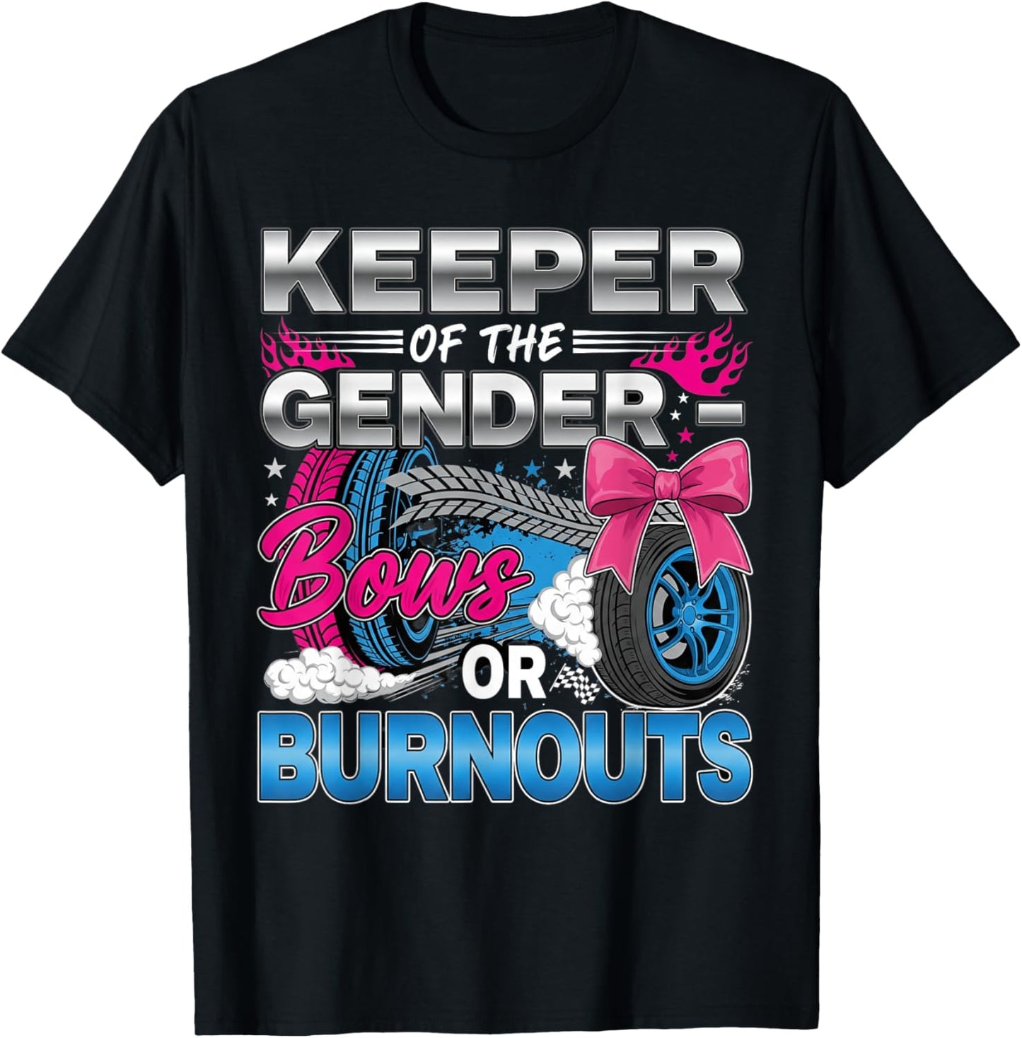 Keeper of the Gender Burnouts or Bows Gender Reveal Party T-Shirt