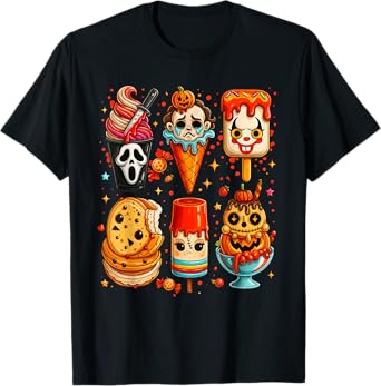 Horror Movie Summer Popsicle Halloween Ice Cream Summerween T-Shirt