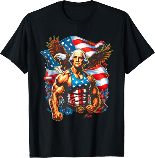4th Of July Patriotic Funny George Washington July 4th Usa T-shirt