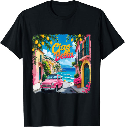 Ciao Bella Italy Lemon Floral Amalfi Trip Italian Summer T-Shirt