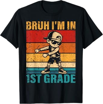 First Grade Flossing Boy Bruh i'm in 1st Grade Student T-Shirt