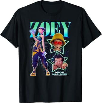 Kpop Demon Hunters Zoey Showcase Retro Neon Poster T-Shirt
