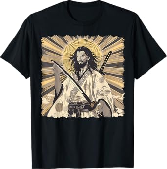 Jesus Christian Religious Japanese Art Samurai T-Shirt