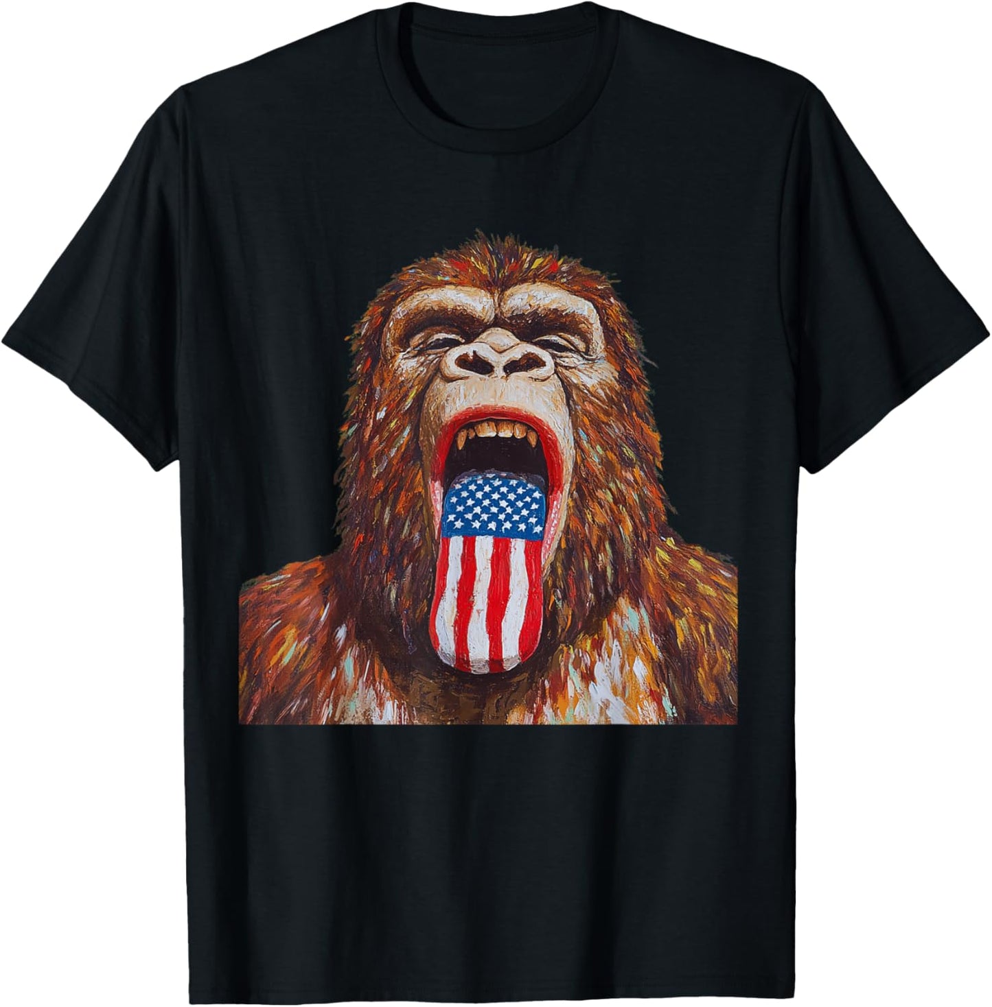 Sasquatch 4th Of July American Usa Flag Patriotic Bigfoot T-shirt