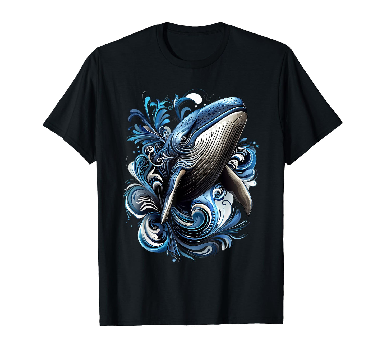 Blue Whale Wildlife Nature Colorful Blue Whale T-Shirt