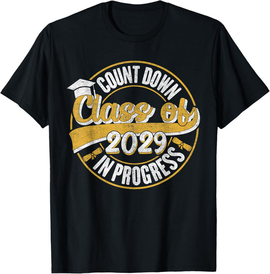Class of 2029 Countdown First Day 9th Grade Freshman Tee by TeeBrew