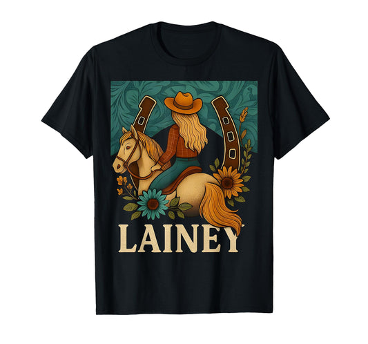 Lainey Vintage Western Cowgirl Gift for Men Women Kid Girl T-Shirt