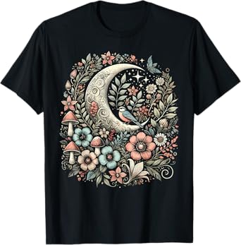 Aesthetic Retro Goblincore and dark Cottagecore Mushroom T-Shirt