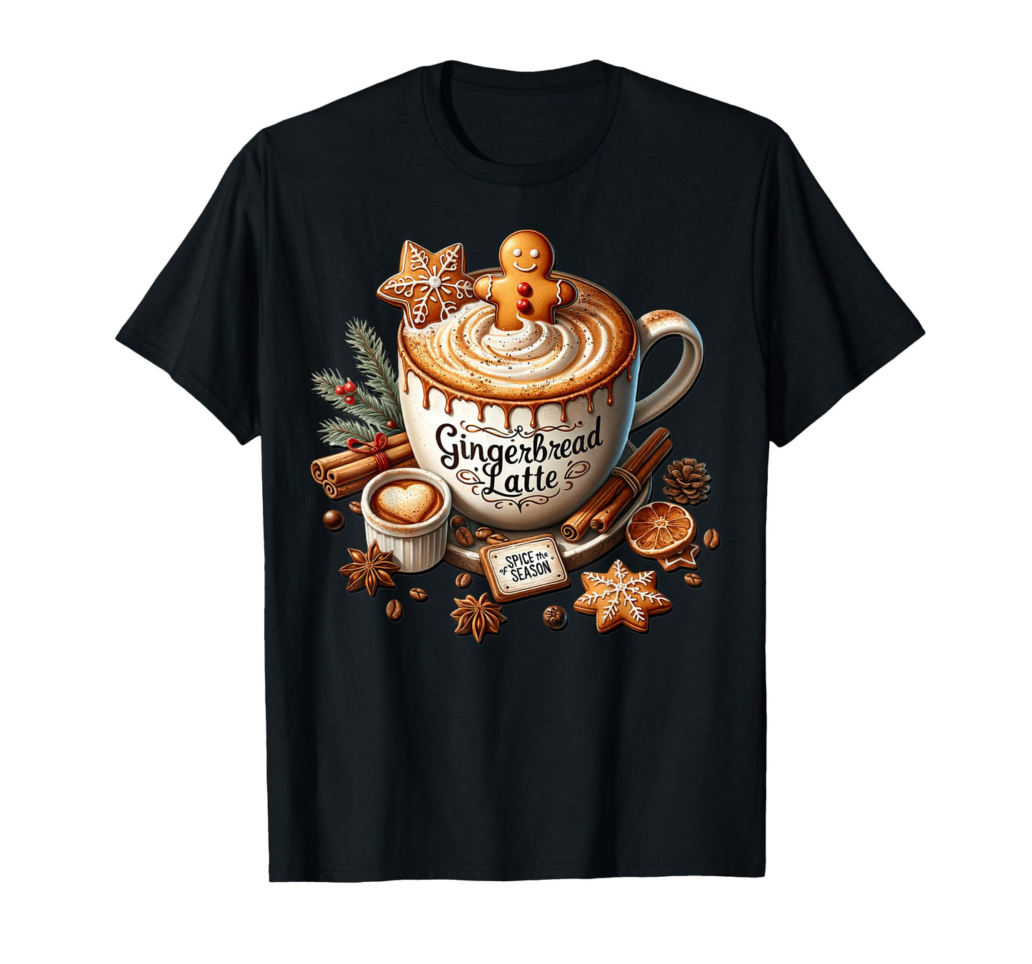 Gingerbread Latte Graphic for Women Christmas Coffee Mug T-Shirt