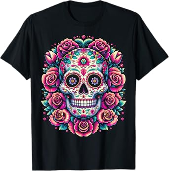 De Los Muertos Day of the Dead Sugar Skull Halloween Women T-Shirt