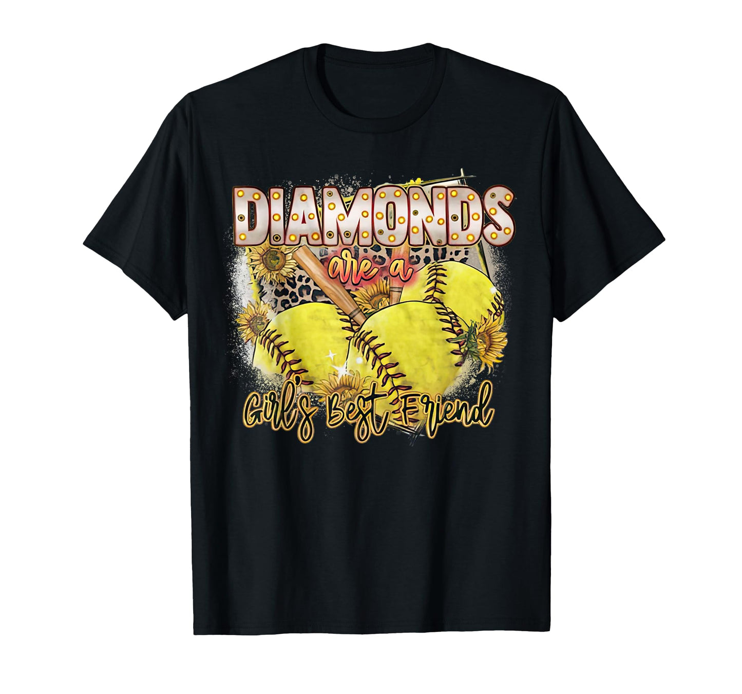 Diamonds Are A Girls Best Friend Baseball Softball Moms T-Shirt