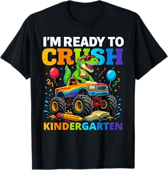 Back To School Boy Dinosaur I'm Ready To Crush Kindergarten T-Shirt