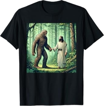 Jesus Bigfoot Sasquatch Christian Faith Bible Verse Baptisms T-Shirt
