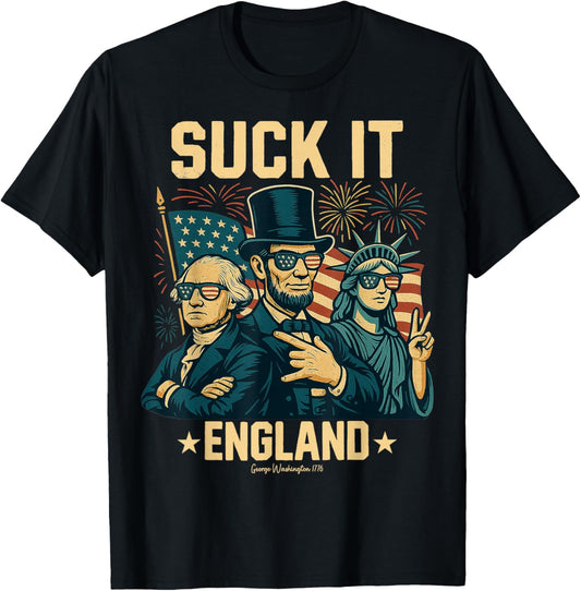 Suck It England Funny George Washington 1776 USA 4th Of July T-Shirt