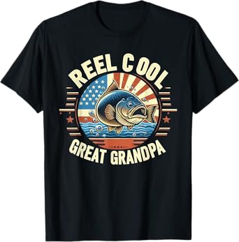 Reel Cool Great Grandpa Fishing Funny Fish Father's Day T-Shirt