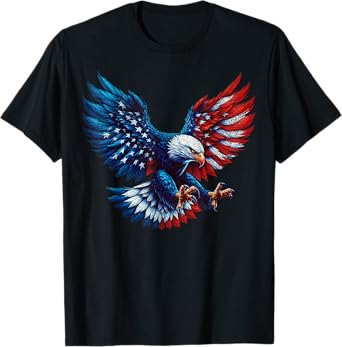 American Flag Bald Eagle Patriotic Eagle 4th of July USA T-Shirt