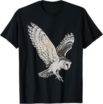 Vintage Aesthetic Nocturnal Birds Of Prey Night Flying Owl T-Shirt