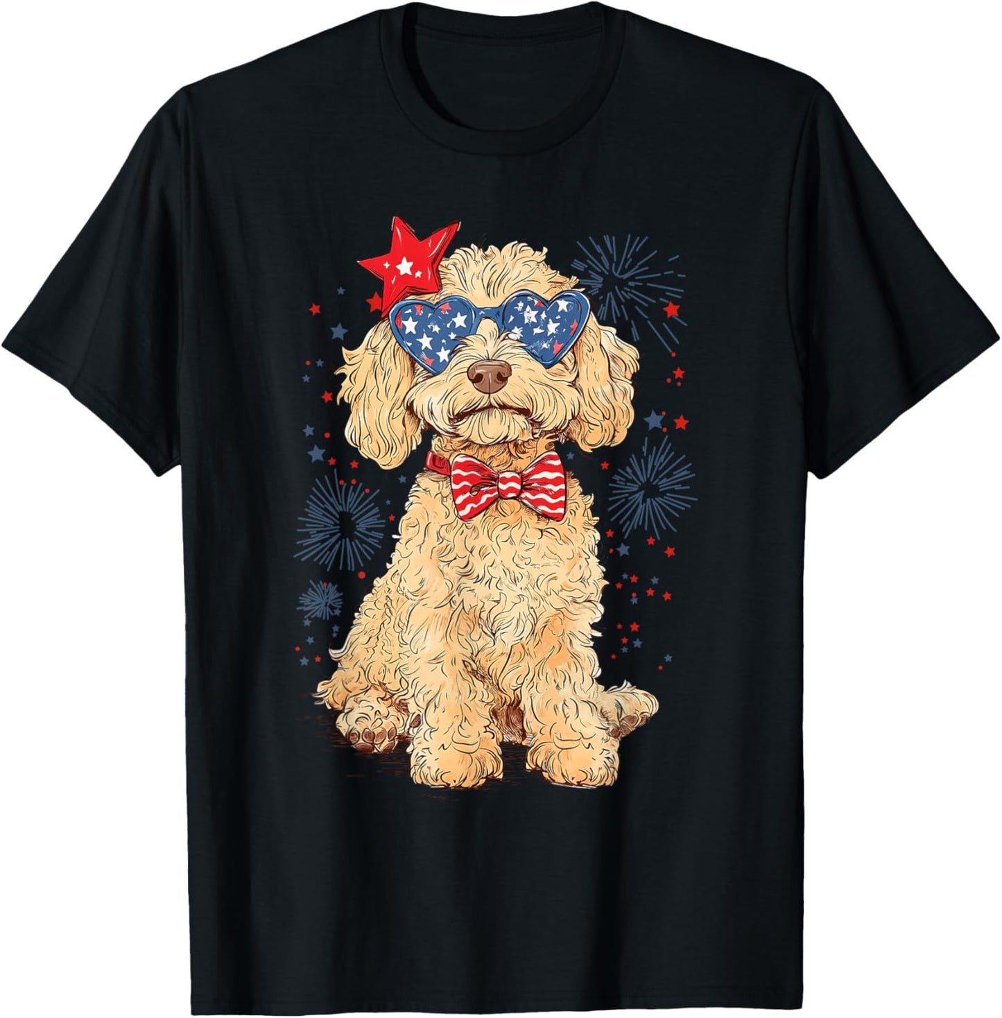 Goldendoodle 4th of July Patriotic Golden Doodle Dog Women T-Shirt