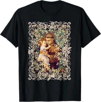 St Anthony of Padua Vintage Catholic Saint Infant Jesus T-Shirt