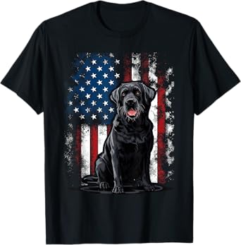 American Black Labrador USA Flag Lab Owner T-Shirt