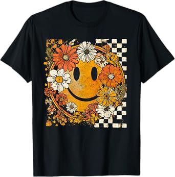 Wildflower Pumpkin Autumn Fall Leaves Thanksgiving Vintage T-Shirt