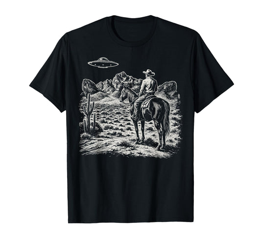 UFO Western Country Vintage Cowboy T-Shirt