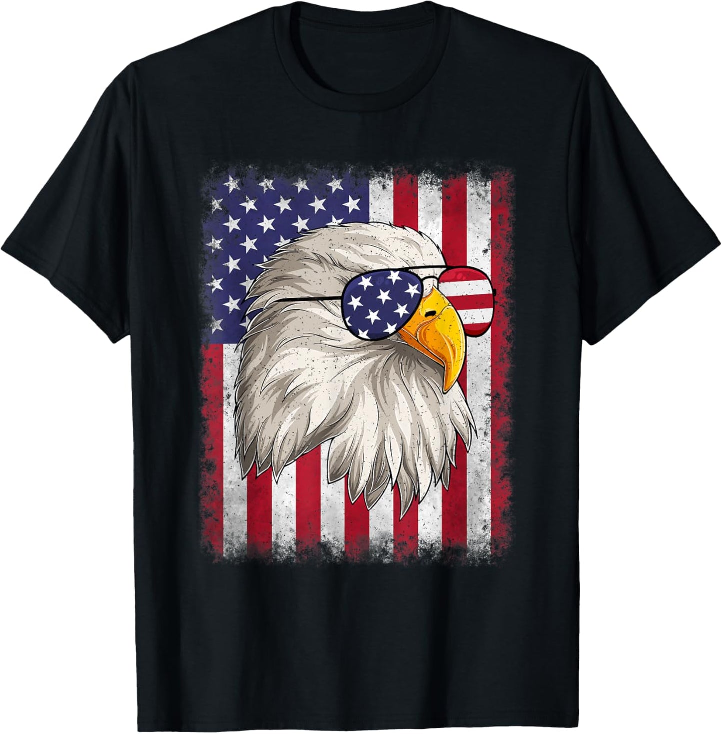 Funny 4th Of July USA Flag American Patriotic Eagle Men Boys T-Shirt