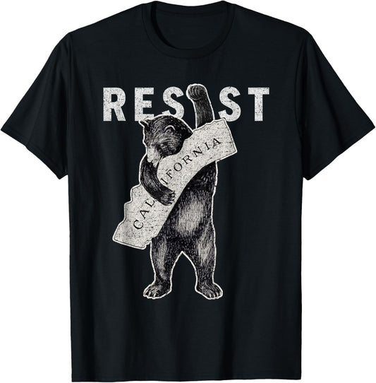 Resistance California Bear Cool Retro Vintage Design T-Shirt