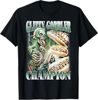 Glizzy Gobbler Funny Meme Skeleton Wiener Hotdog Men Women T-Shirt