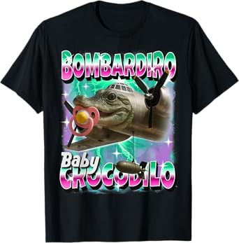 Bombardiro-Crocodilo Italian-Brainrot Funny AI Animals Meme T-Shirt