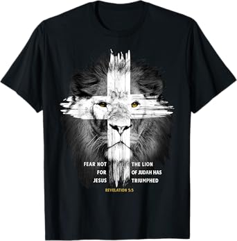 Lion Cross Jesus Christian Lord God Believer T-Shirt