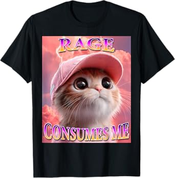 Rage Consumes Me Funny Cat Meme T-Shirt