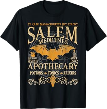 Salem Medicines Apothecary Witch Spooky Season Halloween T-Shirt