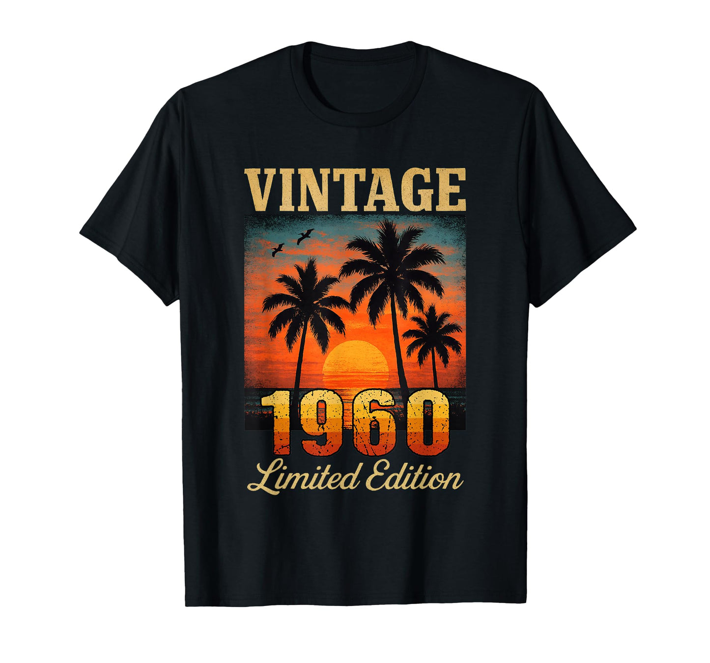 Vintage 1960 Limited Edition Retro Palm 65 Year Old Birthday T-Shirt