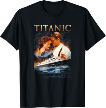 Titanic Iconic Jack & Rose Retro Vintage Big Chest Poster T-Shirt