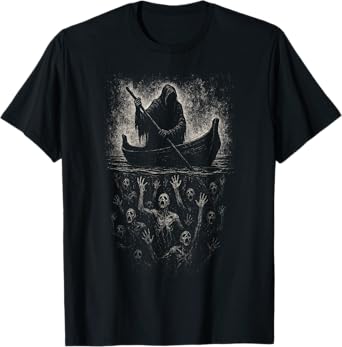 Reaper Horror Goth Charon Hades Underworld Mythology Alt Art T-Shirt