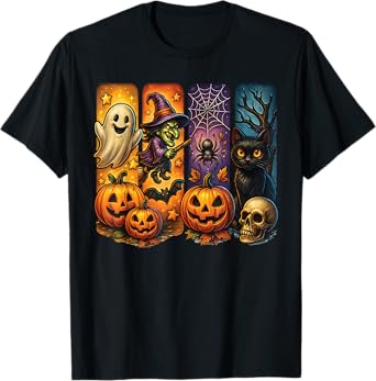 Spooky Retro Ghost Witch Funny Halloween Boys Kids Toddlers T-Shirt