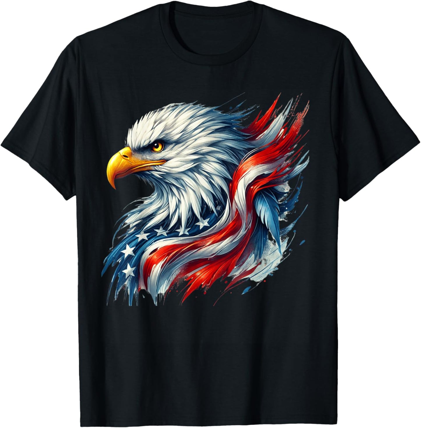 4th of July USA Flag Bald Eagle Patriotic Pride Men Boys T-Shirt