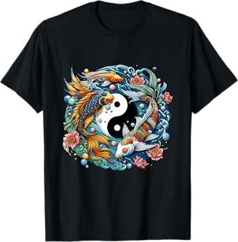 Chinese Yin Yang Koi Fish Harmony Artistic Creations T-Shirt