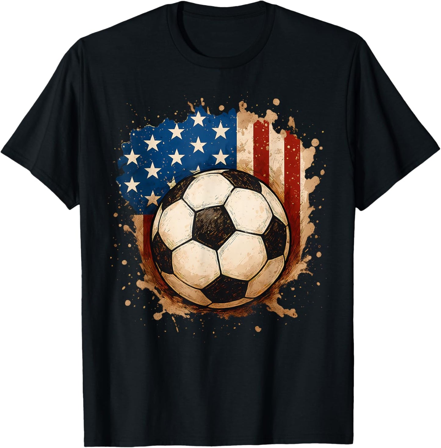 4th Of July Patriotic Soccer USA American Flag Boys Mens T-Shirt