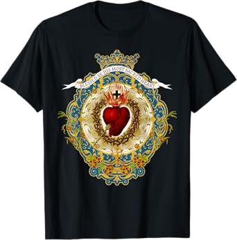 Sacred Heart of Jesus Symbol Divine Praises Vintage Catholic T-Shirt