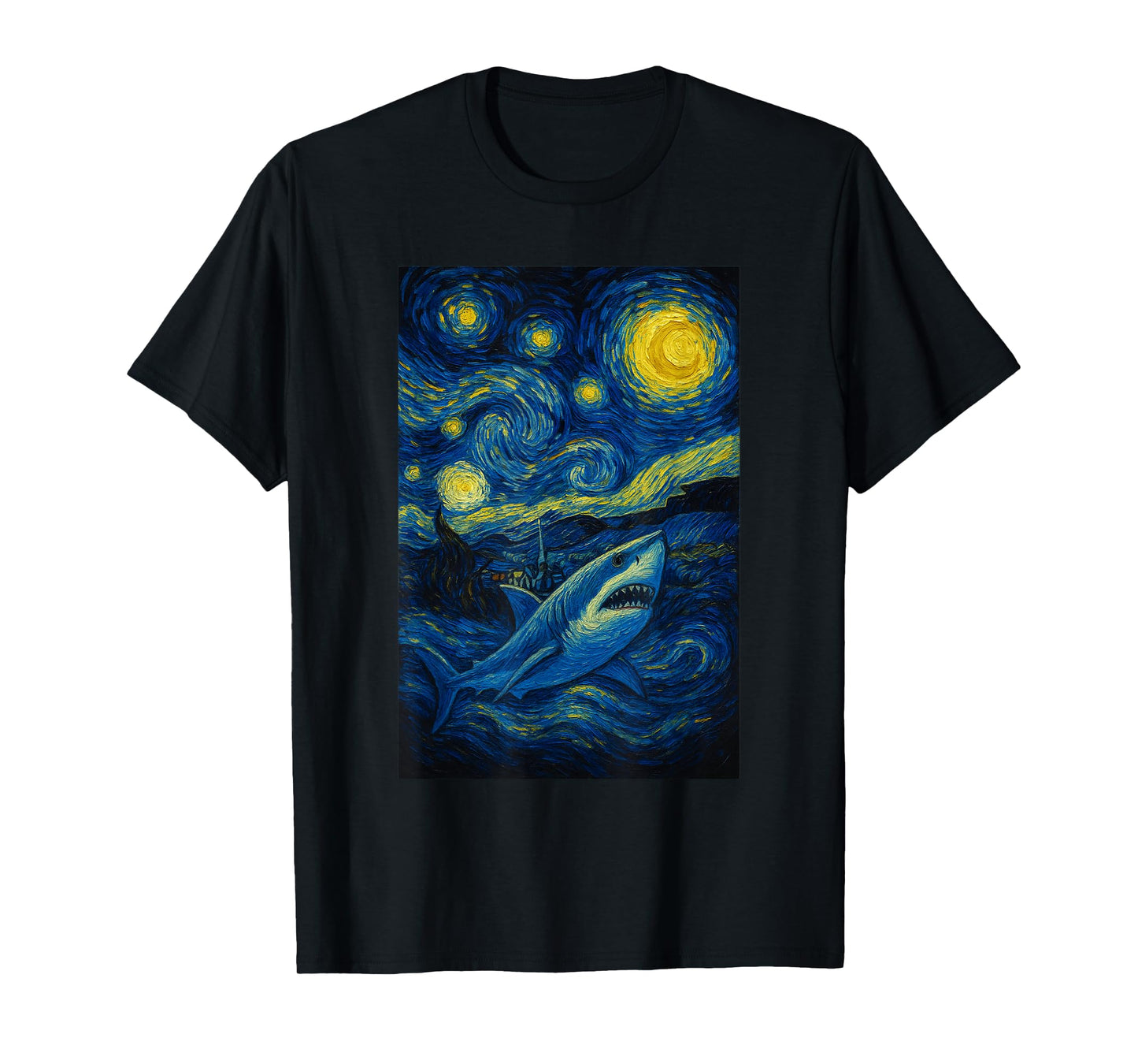 Starry Night Shark - Wildlife Sea Lover Marine Biology T-Shirt