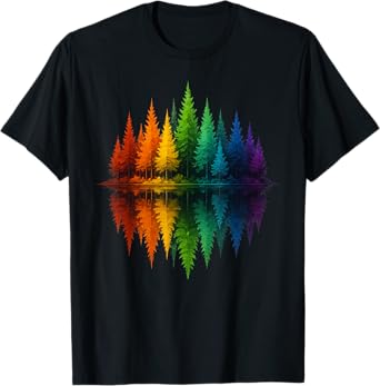 Nature Trees Reflection Outdoor Wildlife Forest Adventure T-Shirt