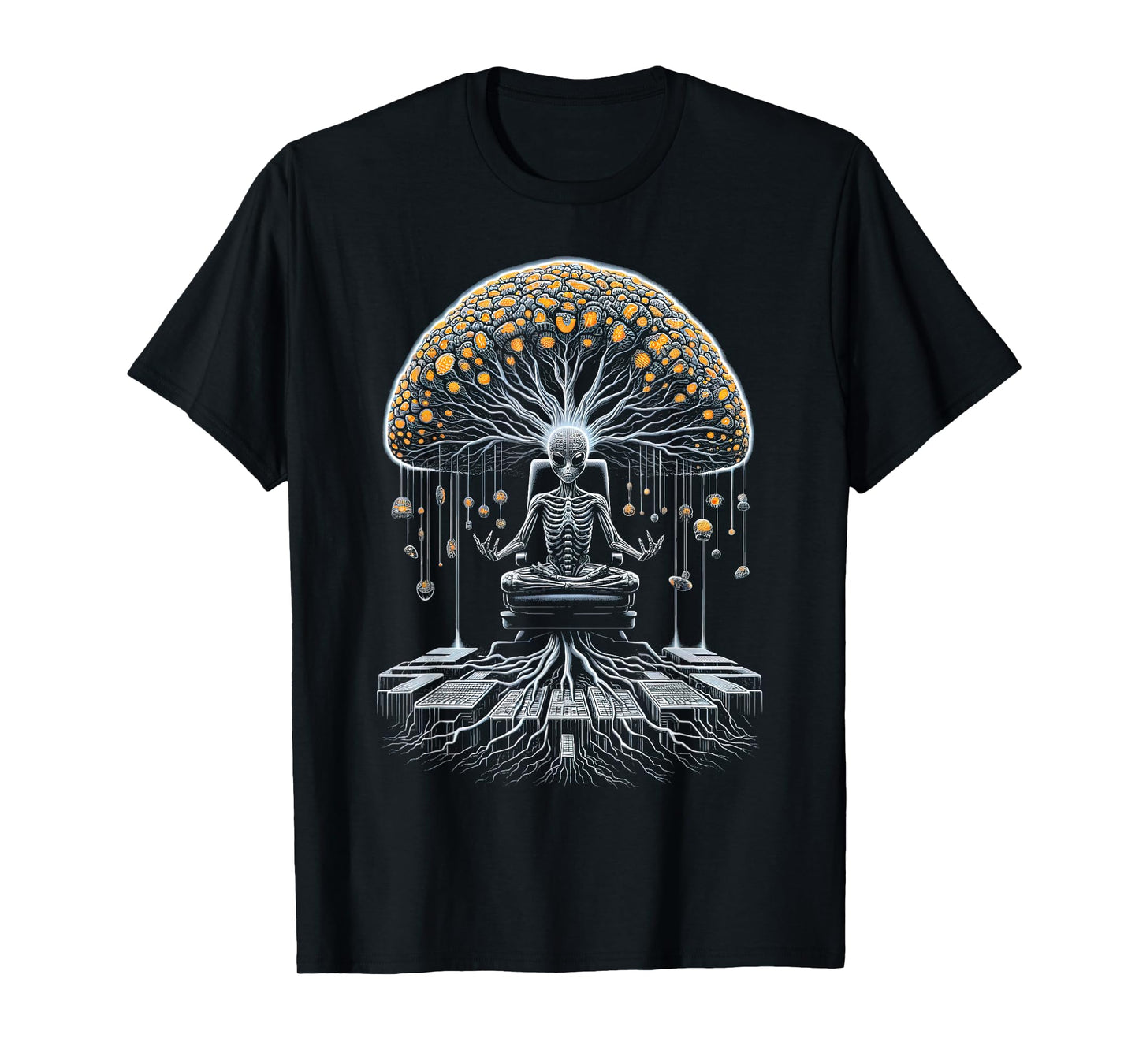 Shamanic Technologies Unisex-Adults Tree of Life Mystical Art T-Shirt, Black, Small, Short Sleeve