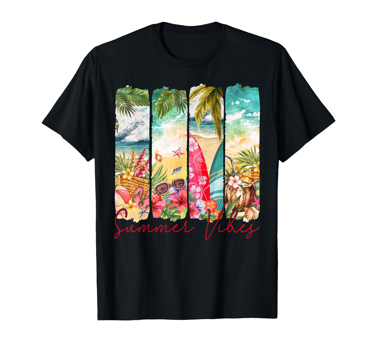 Retro summer vibes beach palm tree summer vacation T-Shirt